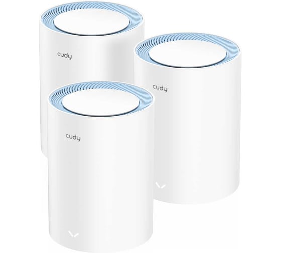 Изображение товара Wi-Fi Mesh-система Cudy M1200(3-Pack) 1.0 АС1200, 2,4/5 ГГц, до 1167 Мбит/с, 2x100 Мбит/с, Mesh, MU-MIMO, белый, 2 внутренние антенны (модулей - 3 шт) 10000147690