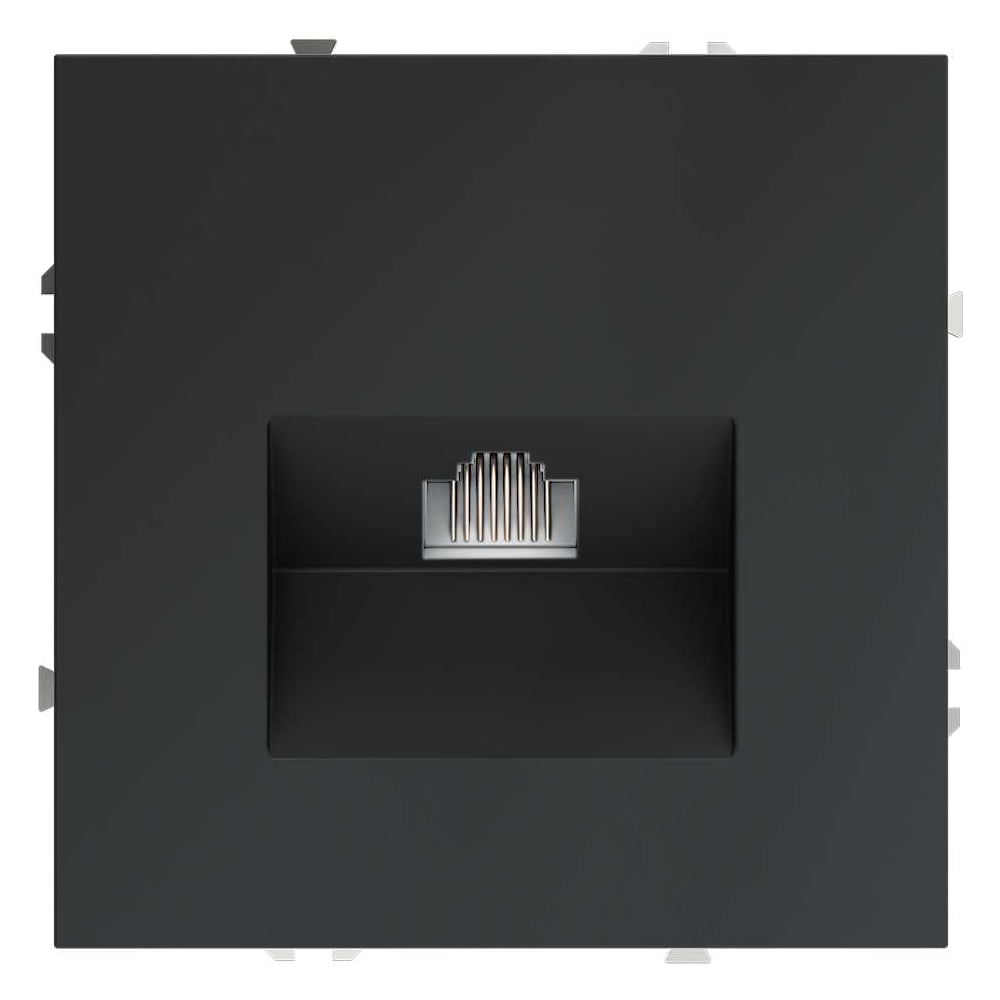 Розетка компьютерная встраиваемая Voltum S70 RJ45 кат.6, графит VLS060107