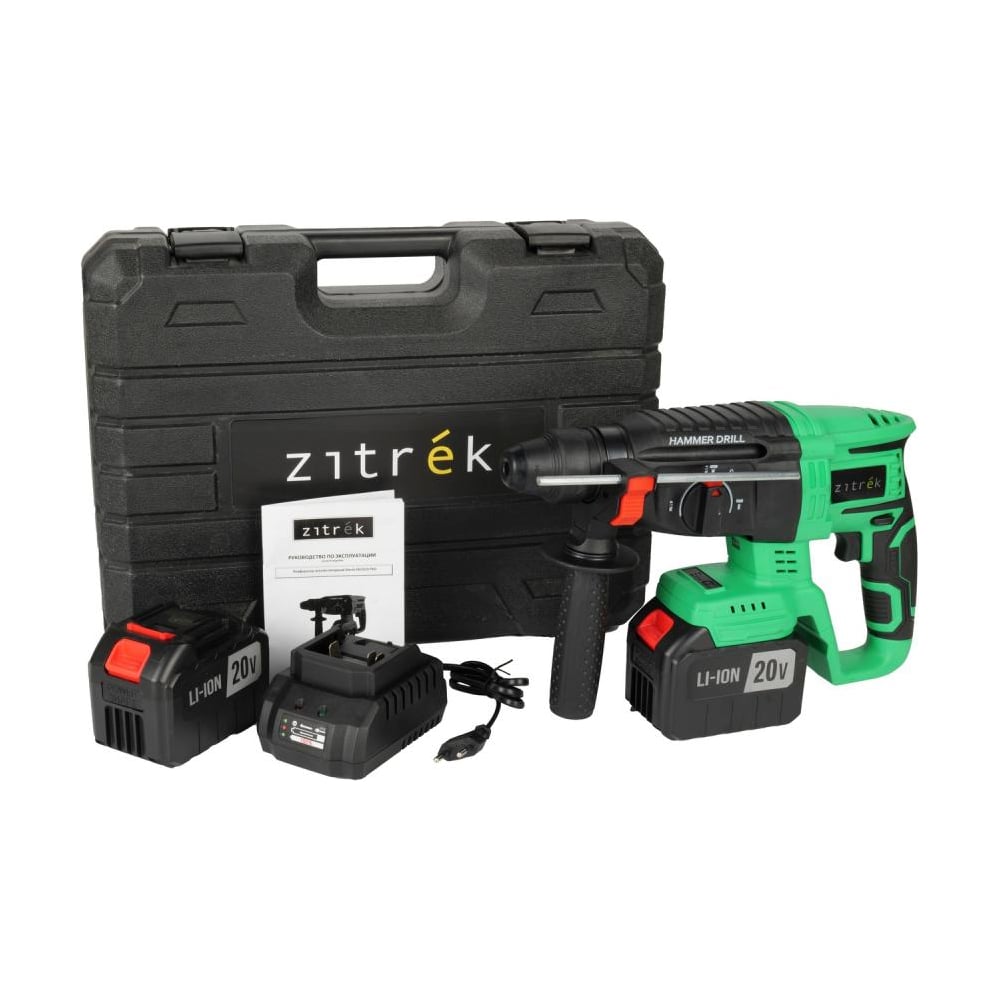 Изображение товара Перфоратор аккумуляторный Zitrek ZKCH20 PRO (20В, Li-ion 2x6.0Ач, з/у, кейс) 083-1060