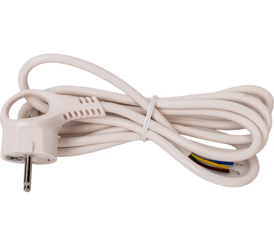Изображение товара Шнур питания с вилкой ЭРА UX3x0,752m W с заземлением ПВС 3x0,75 2м белый Б0048690
