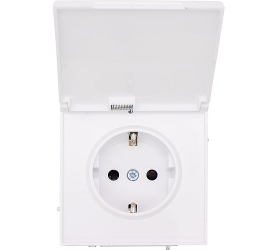 Изображение товара Розетка с/з с крышкой Lezard ESTET ПБТ, белый, IP-44 745-0288-123BIPCH