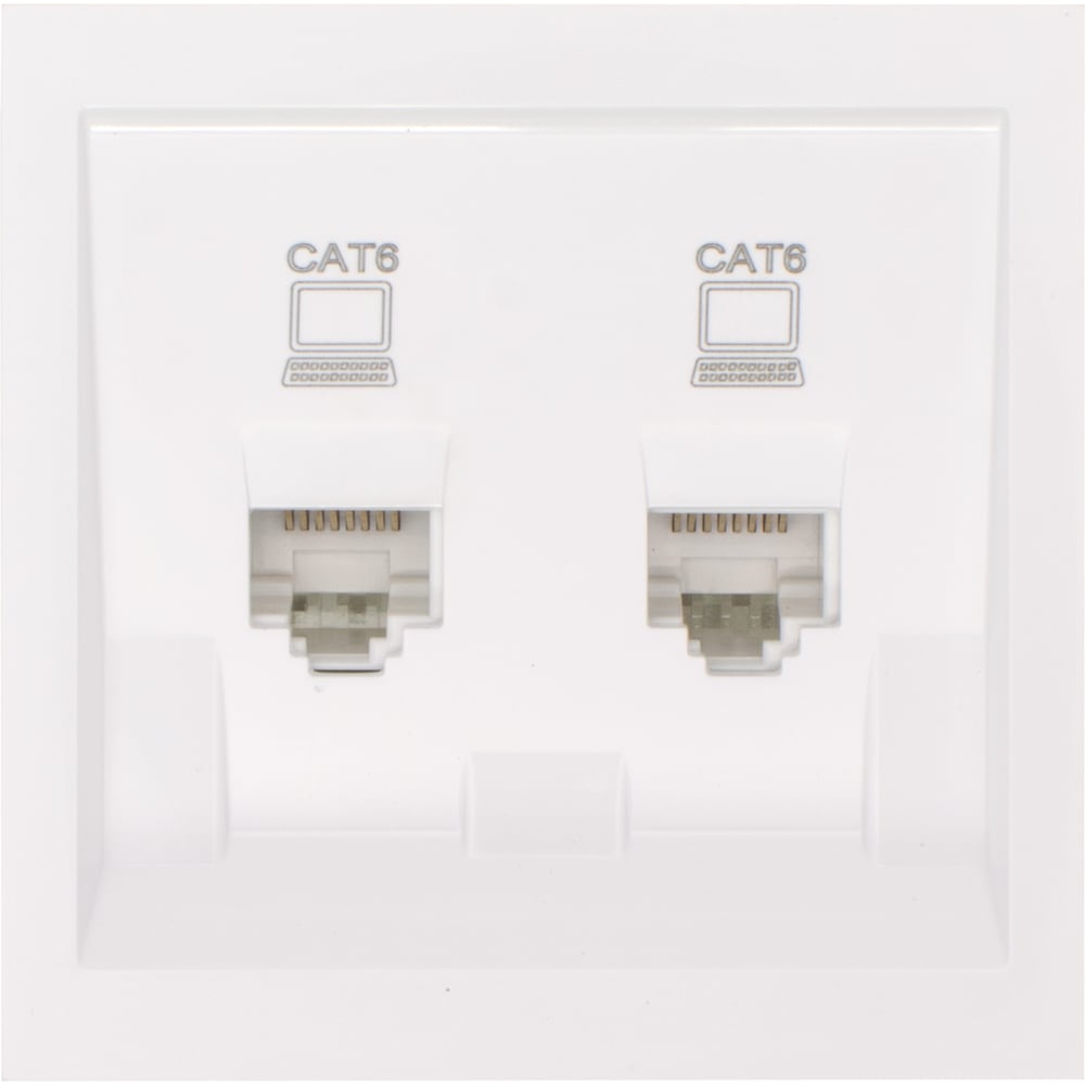 Розетка 2-ая компьютерная Lezard ESTET белая с модулем CAT6 745-0288-142