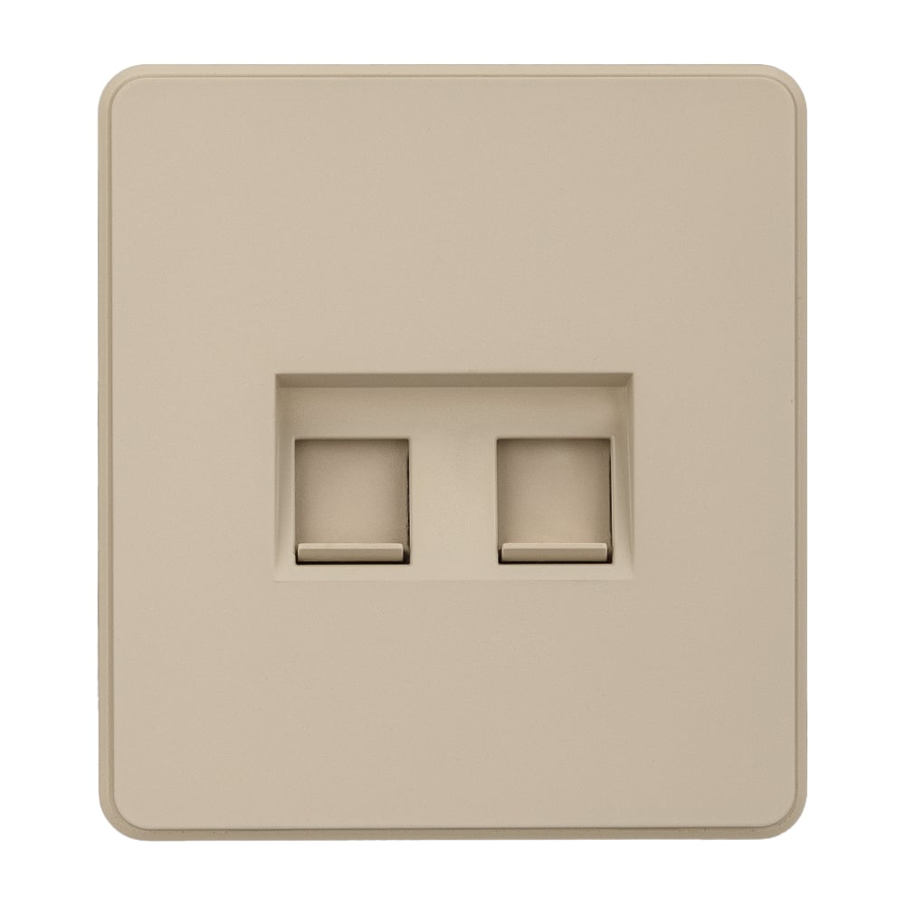 Розетка двойная компьютерная KRANZ RJ45 ROUND категория 6 с/у шелк KR-78-0725-7