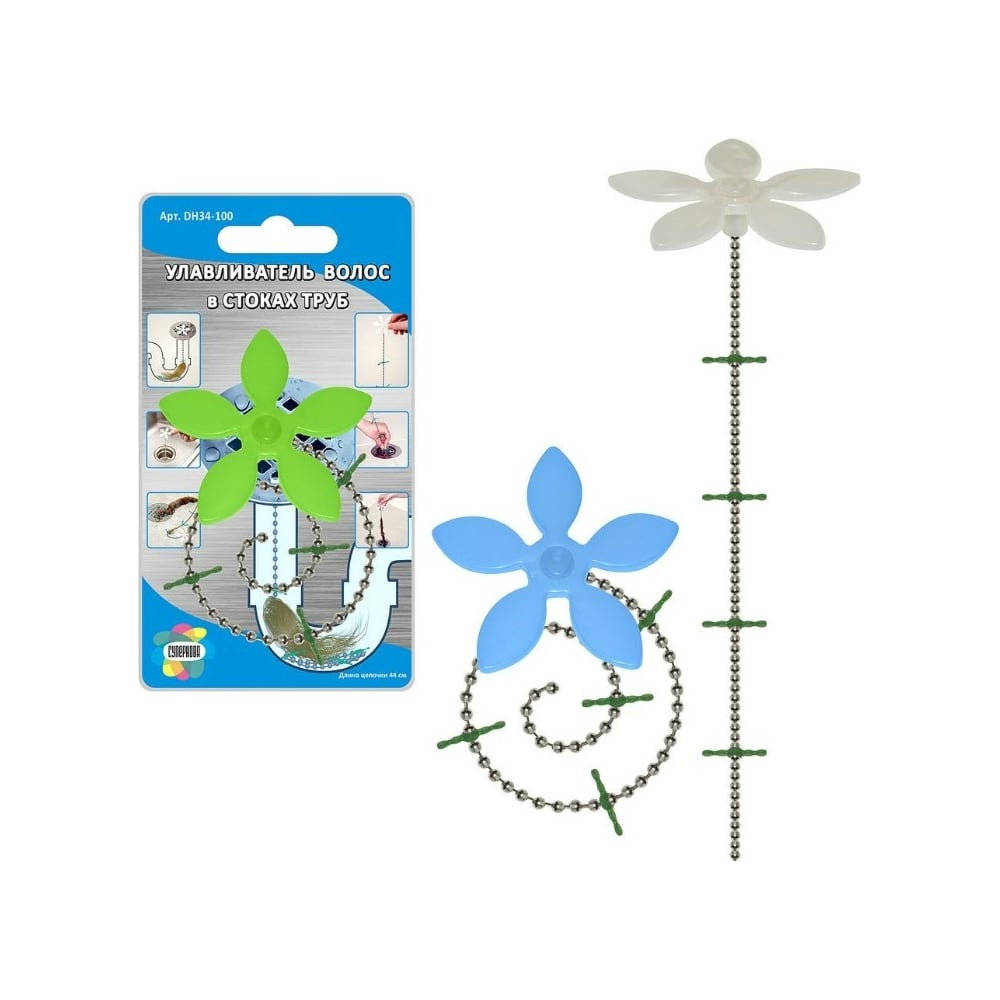 Изображение товара Улавливатель волос в стоках труб МУЛЬТИДОМ 34 102 DH34-100 - средство для предотвращения засоров