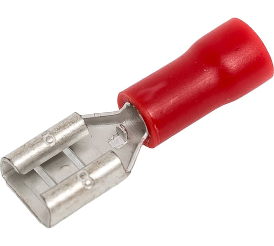 Изображение товара Плоский изолированный наконечник KLR RRD-1488 с манжетой мама 4,8x0,8 Красный НУ=100шт 6501489