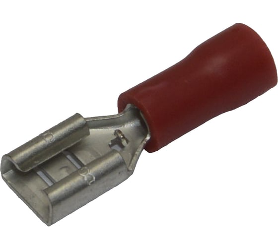 Изображение товара Плоский изолированный наконечник KLR RRD-1488 с манжетой мама 4,8x0,8 Красный НУ=100шт 6501489