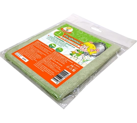 Изображение товара Салфетка для зеркал Умничка микрофибра, 30х30 см CM30-M-LG