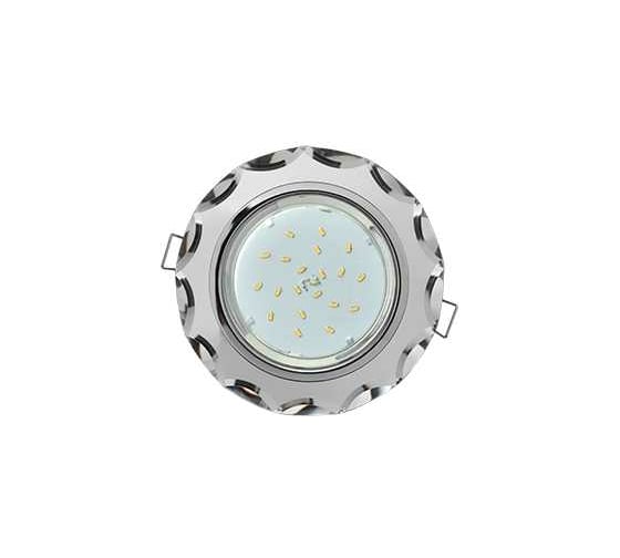 Изображение товара Светильник Ecola GX53 H4 5313 Glass стекло, круг с вогнутыми гранями, хром-хром, зеркальный 38x126 FM53RCECH