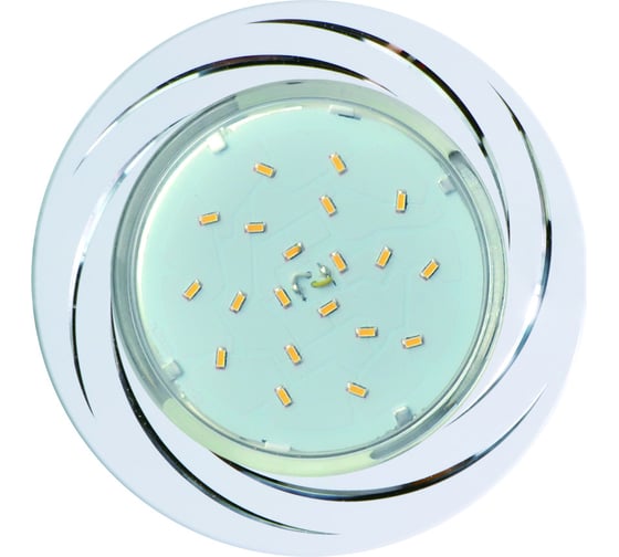 Изображение товара Встраиваемый светильник Ecola GX53 H4 DL5386 без рефлектора, Вихрь, белый-алюминий 20x110 FW5386ECB