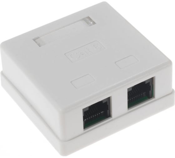 Изображение товара Компьютерная розетка на 2 порта RJ-45, 8p8c, Retic cat. 6, на плате, J-8P8C-C6-2P-TWCS