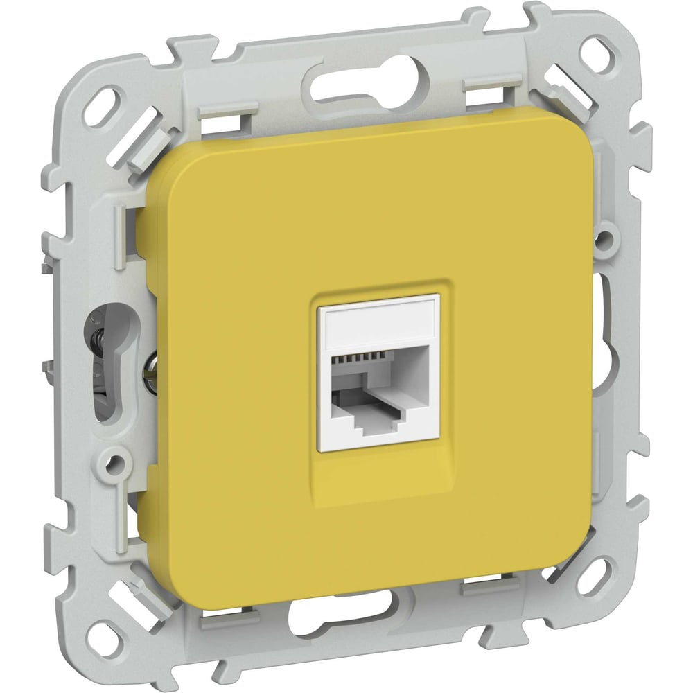 Розетка IEK FLITE компьютерная, RJ45, категория 5Е, UTP РК5е-1-0-ФлЖК желтый карри FI-K12-1-K44
