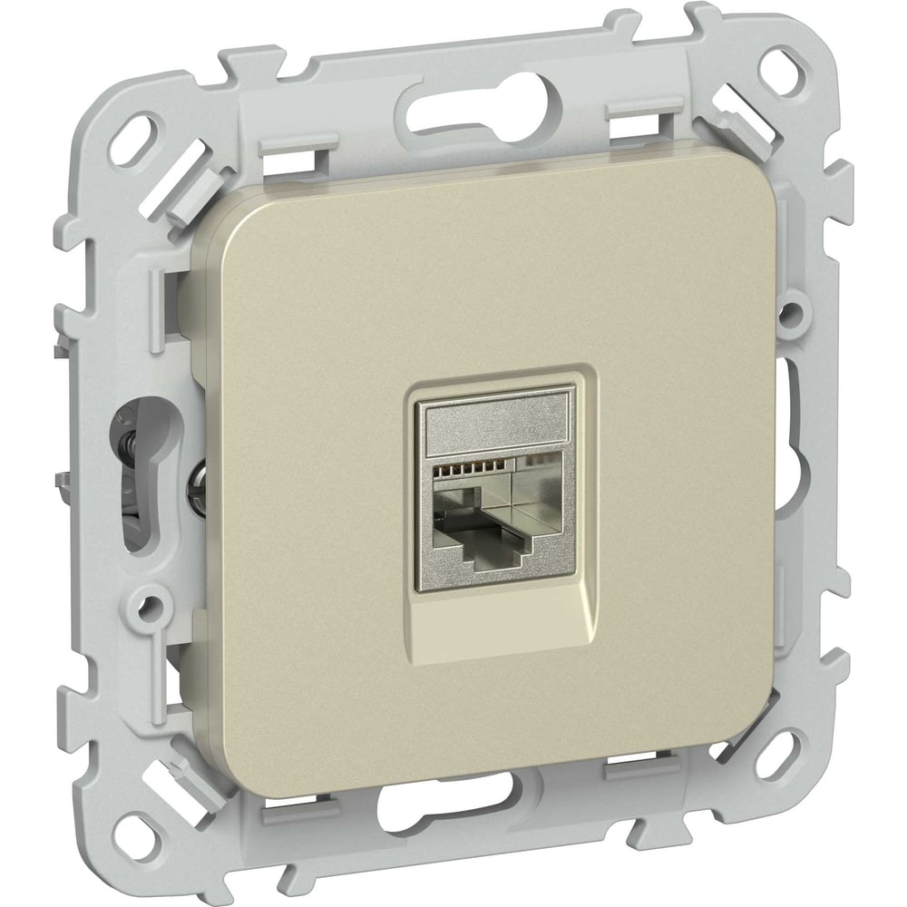 Розетка IEK FLITE компьютерная, RJ45, категория 5Е, STP РК5е-1-1-ФлШ шампань FI-K11-1-K37