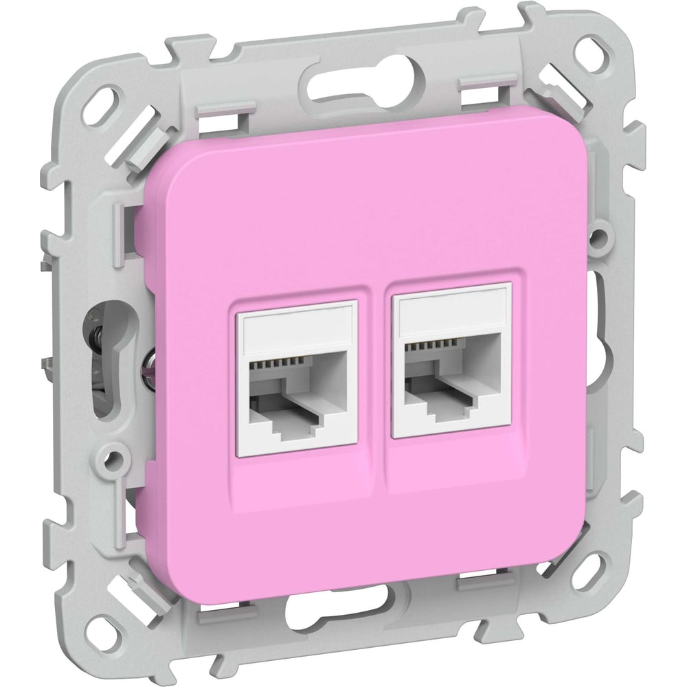 Розетка IEK FLITE 2-местная, компьютерная, RJ45, категория 6, UTP РК6-2-0-ФлПр пурпурный FI-K22-2-K99