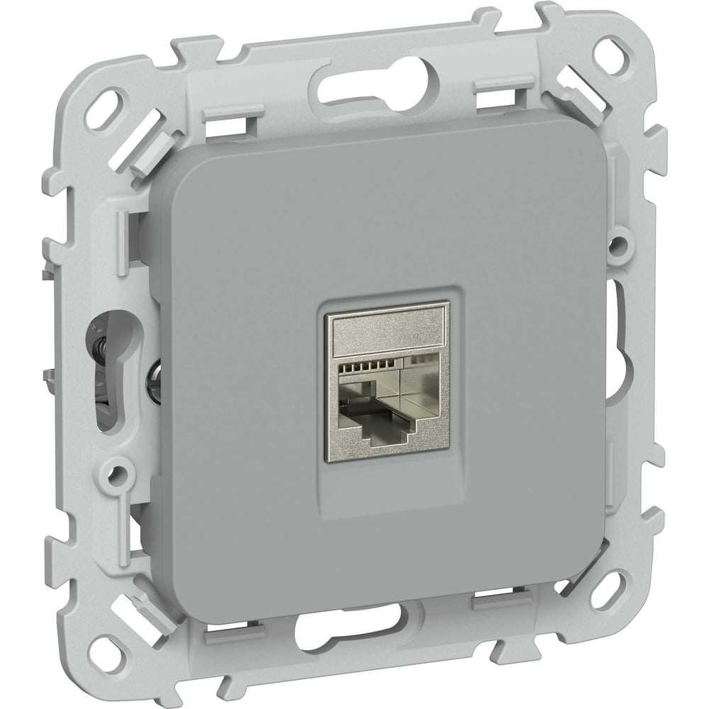 Розетка IEK FLITE компьютерная, RJ45, категория 5Е, STP РК5е-1-1-ФлС серый FI-K11-1-K03