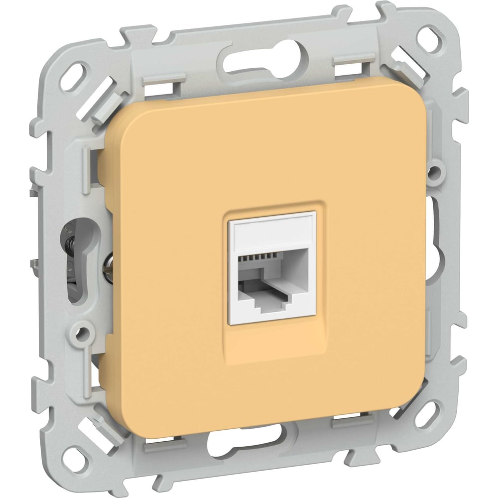 Розетка IEK FLITE компьютерная, RJ45, категория 5Е, UTP РК5е-1-0-ФлЗ золотарник FI-K12-1-K90