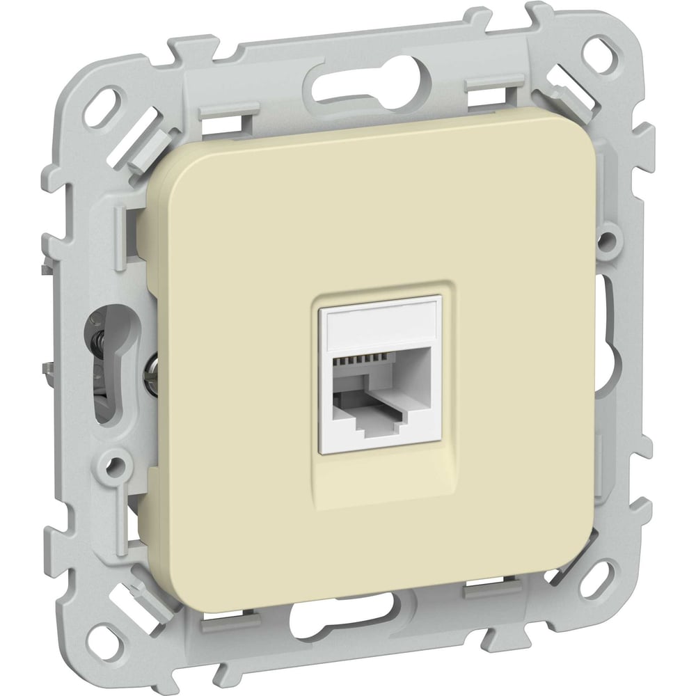 Розетка IEK FLITE компьютерная, RJ45, категория 5Е, UTP РК5е-1-0-ФлН навахо FI-K12-1-K87