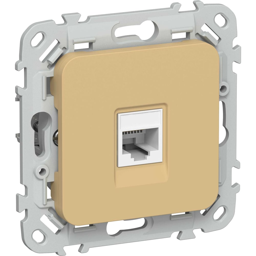 Розетка IEK FLITE компьютерная, RJ45, категория 6, UTP РК6-1-0-ФлШм шамуа FI-K12-2-K89