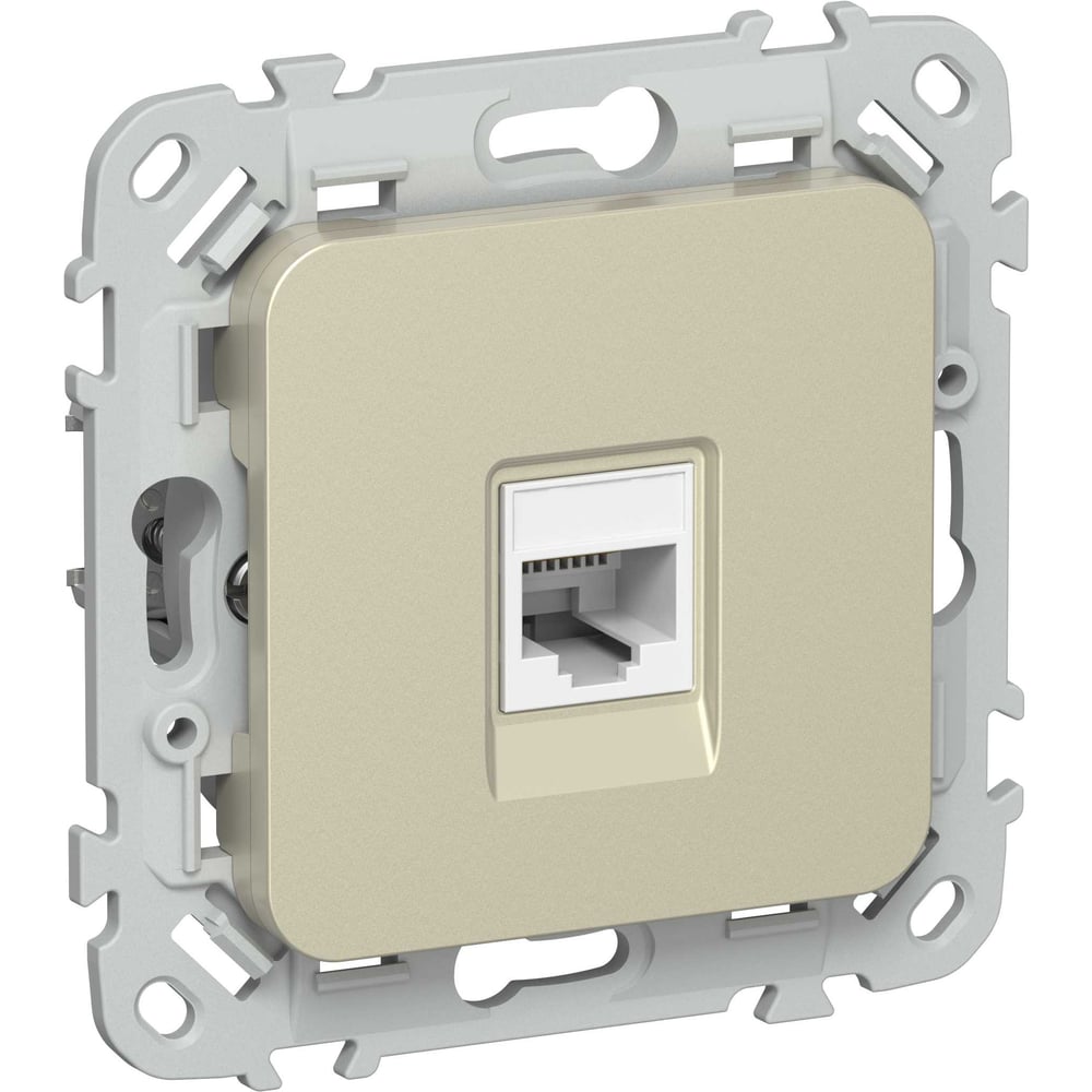 Розетка IEK FLITE компьютерная, RJ45, категория 5Е, UTP РК5е-1-0-ФлШ шампань FI-K12-1-K37
