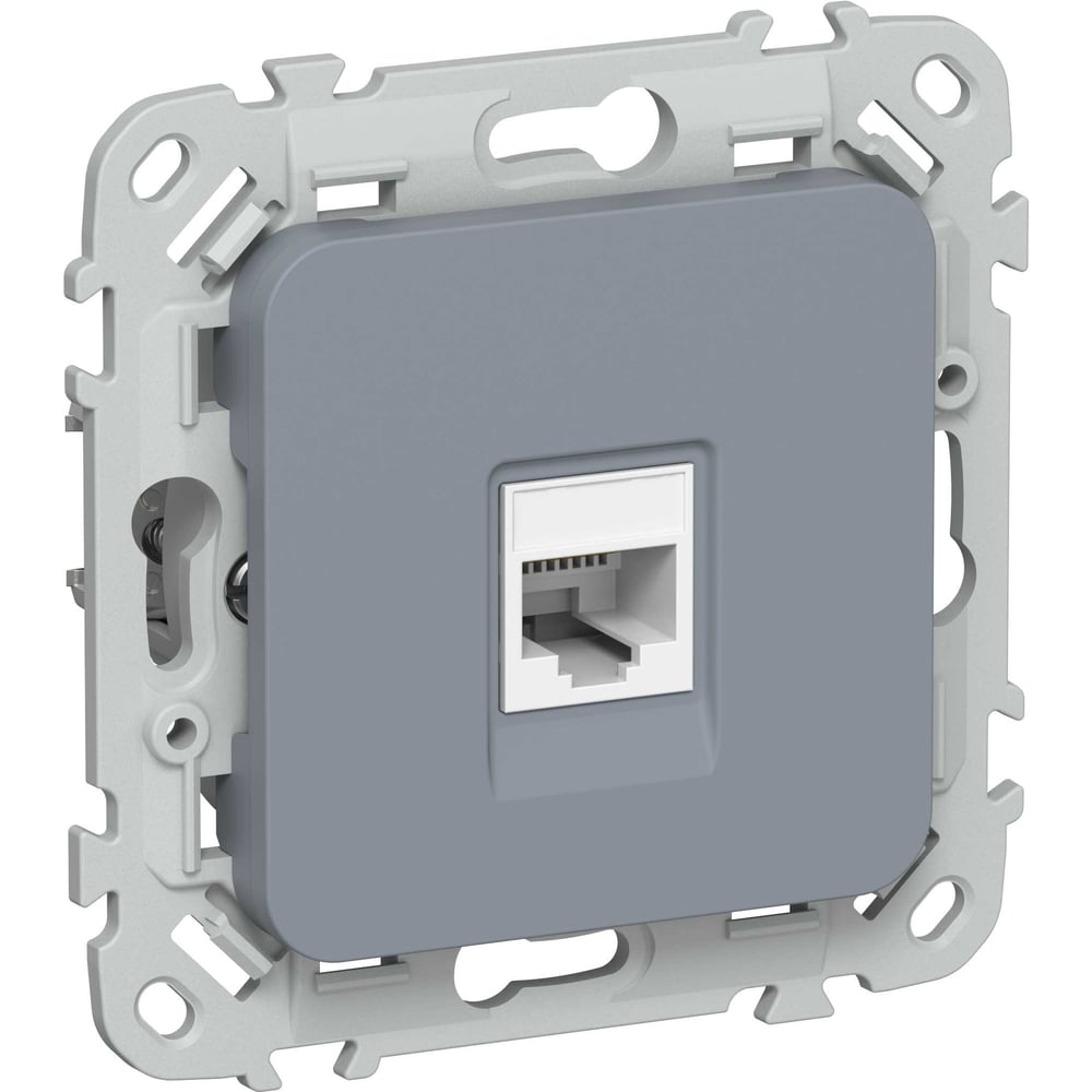 Розетка IEK FLITE компьютерная, RJ45, категория 6, UTP РК6-1-0-ФлМ маренго FI-K12-2-K35