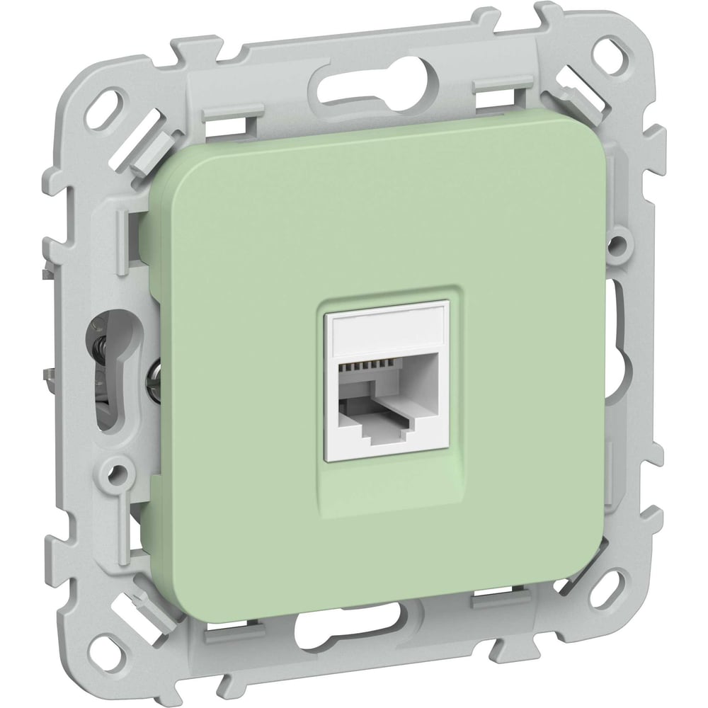 Розетка IEK FLITE компьютерная, RJ45, категория 6, UTP РК6-1-0-ФлФ фисташковый FI-K12-2-K93