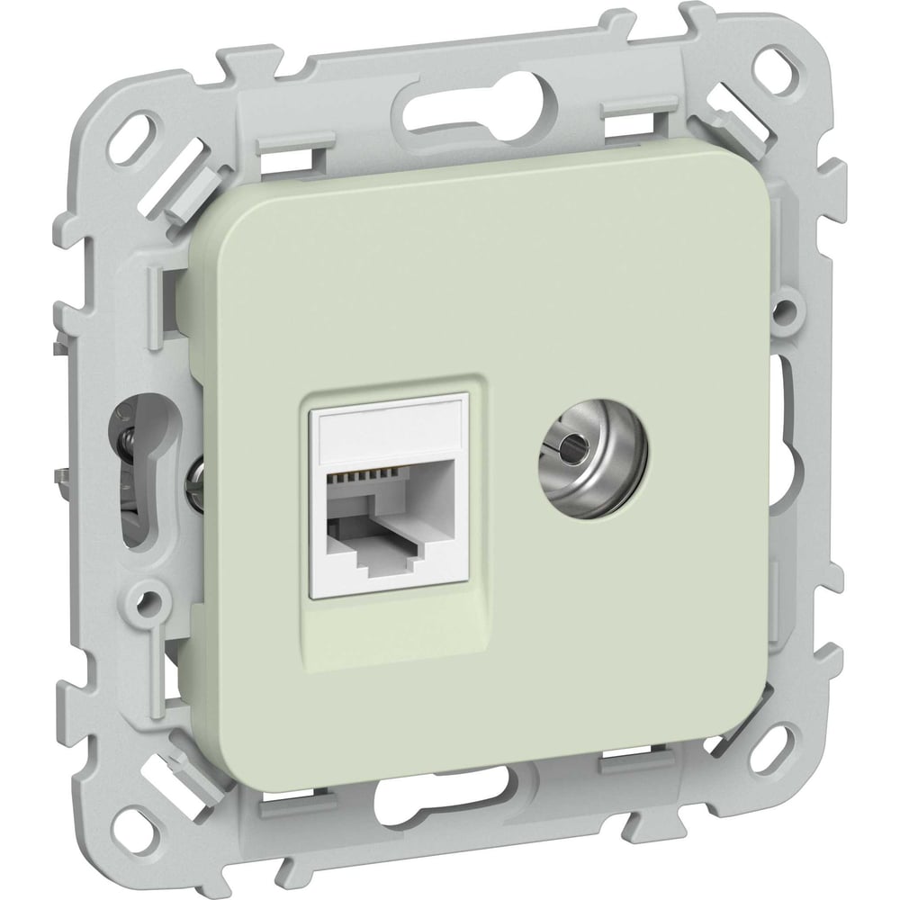 Розетка IEK FLITE 2-местная, RJ45/TV, категория 5Е, UTP РКТВ5е-2-0-ФлП панг FI-AK22-1-K92