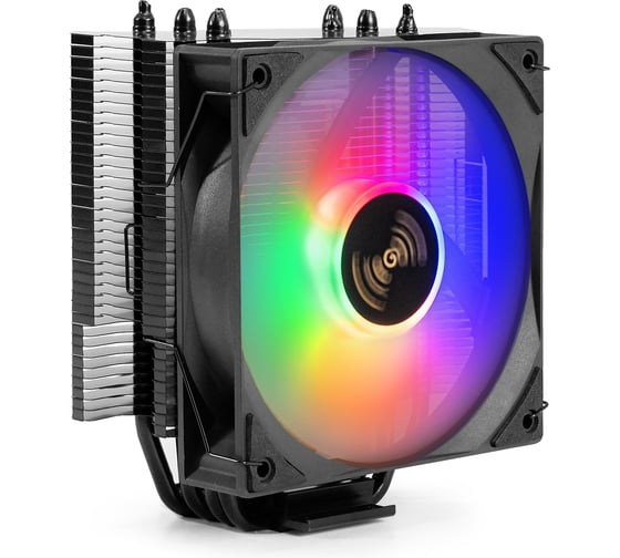 Изображение товара Кулер ExeGate Dark Magic EXX400V3-PWM.RGB Al+Cu, черное покрытие, 4 тепл.трубки, LGA1150/1151/1155/1156/1200/1700/1851/AM2/AM2+/AM3/AM3+/AM4/AM5/FM1/FM2/754/ 301155