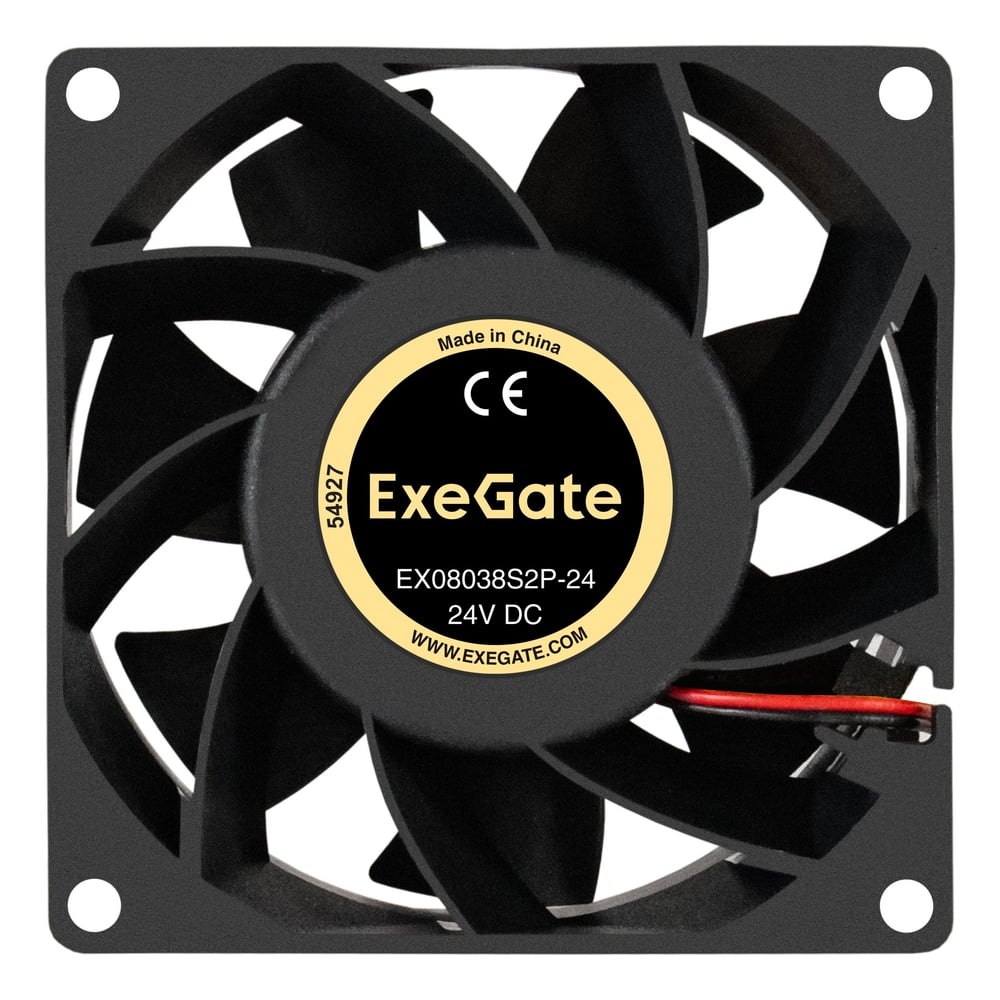 Вентилятор ExeGate 24В DC EX08038S2P-24 80x80x38 мм, Sleeve bearing подшипник скольжения, 2pin, 4500RPM, 43dBA 299911