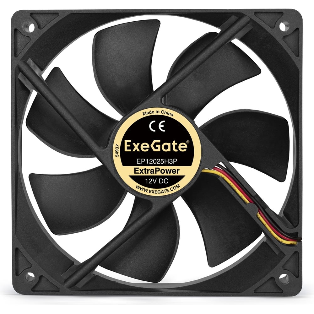 Изображение товара Вентилятор ExeGate ExtraPower EP12025H3P 120x120x25 мм гидродинамический 3pin 1800RPM 27dBA 283387 Изображение товара Вентилятор ExeGate ExtraPower EP12025H3P 120x120x25 мм гидродинамический 3pin 1800RPM 27dBA 283387
