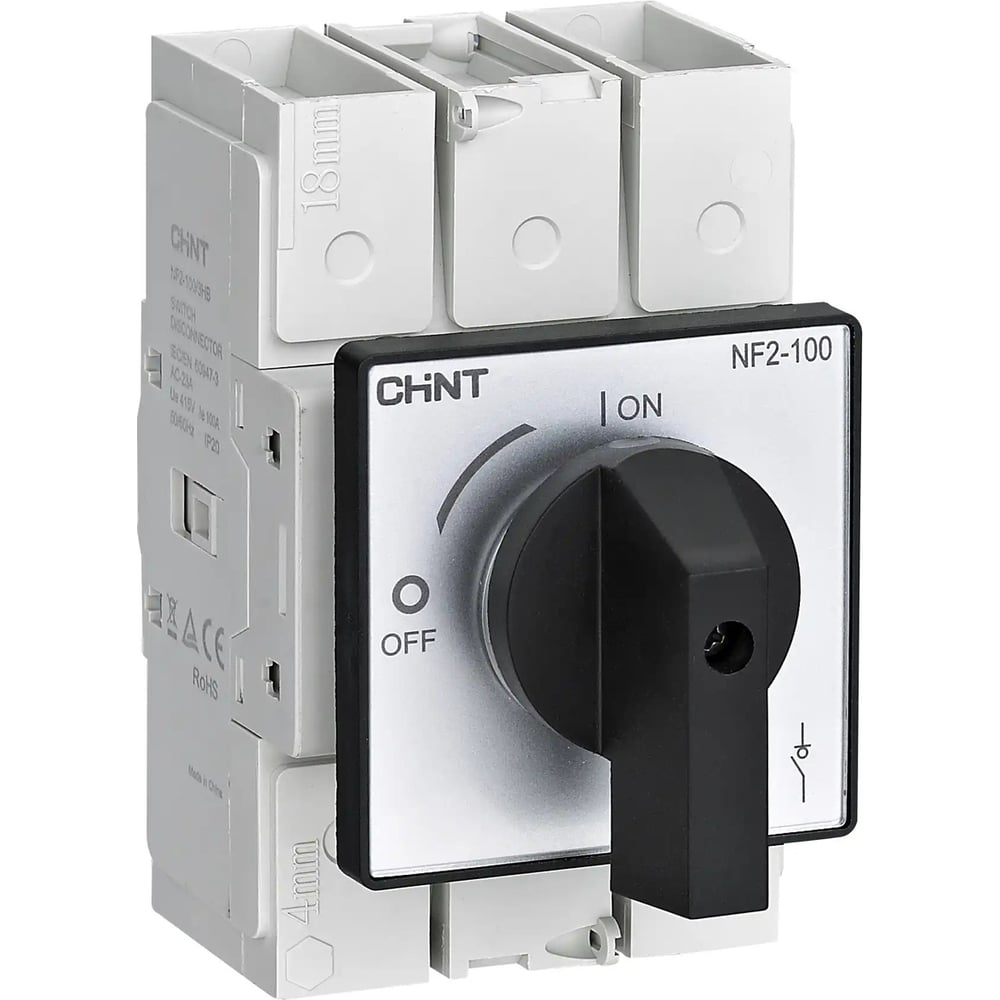 Выключатель-разъединитель CHINT NF2-40/3HB дверного монтажа, черная прямая ручка (R) 324123