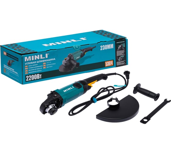 Изображение товара Шлифмашина угловая MINLI 230 мм 2200 Вт 1/4 53614