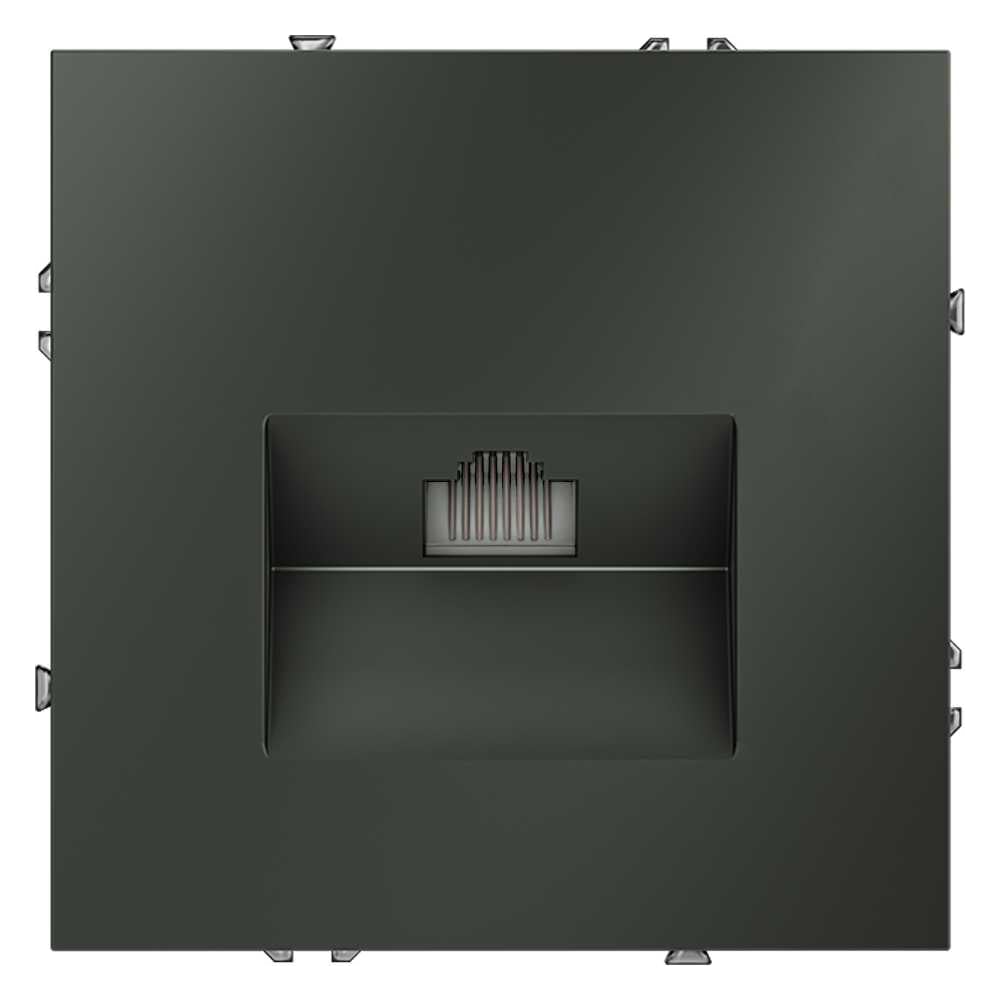 Розетка компьютерная встраиваемая Voltum S70 RJ45 кат.6, титан VLS060106