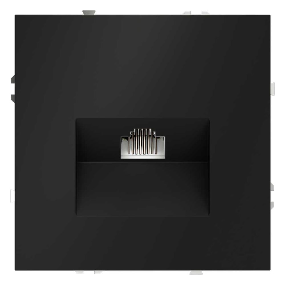 Розетка компьютерная встраиваемая Voltum S70 RJ45 кат.6, черный матовый VLS060108