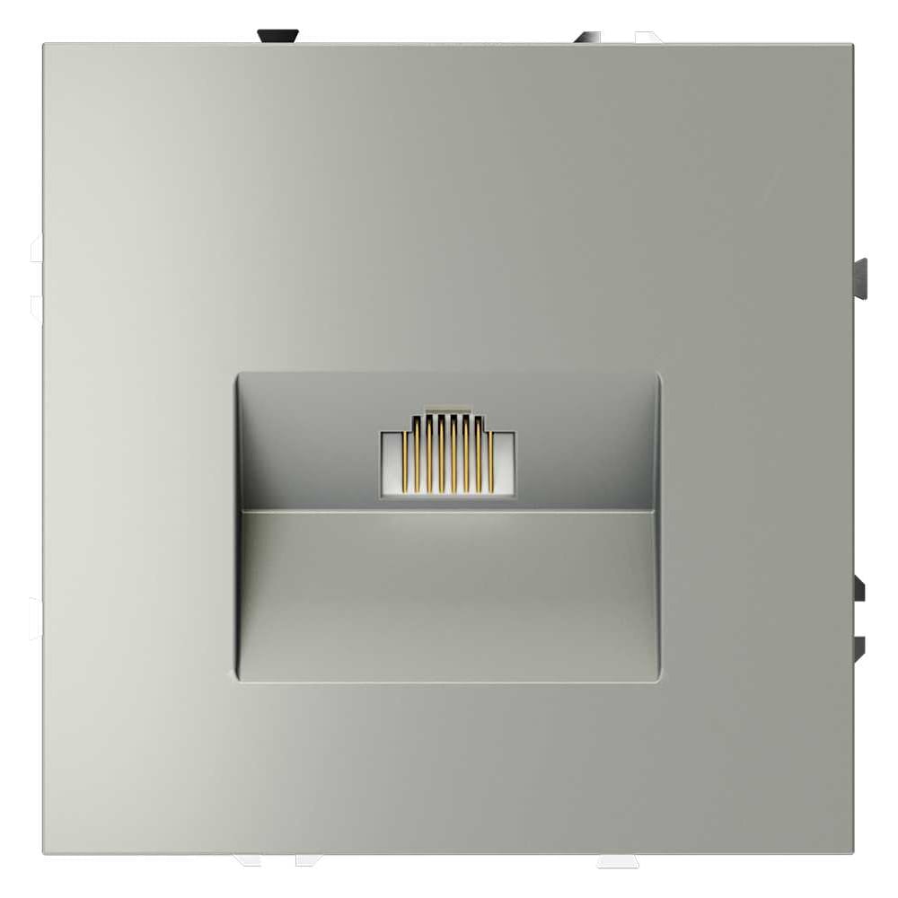 Розетка компьютерная встраиваемая Voltum S70 RJ45 кат.6, сталь VLS060105