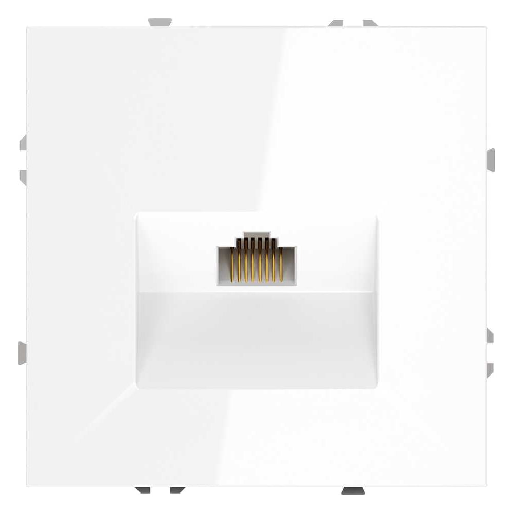 Розетка компьютерная встраиваемая Voltum S70 RJ45 кат.6, белый глянцевый VLS060101