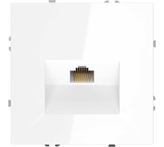 Изображение товара Розетка компьютерная встраиваемая Voltum S70 RJ45 кат.6, белый глянцевый VLS060101