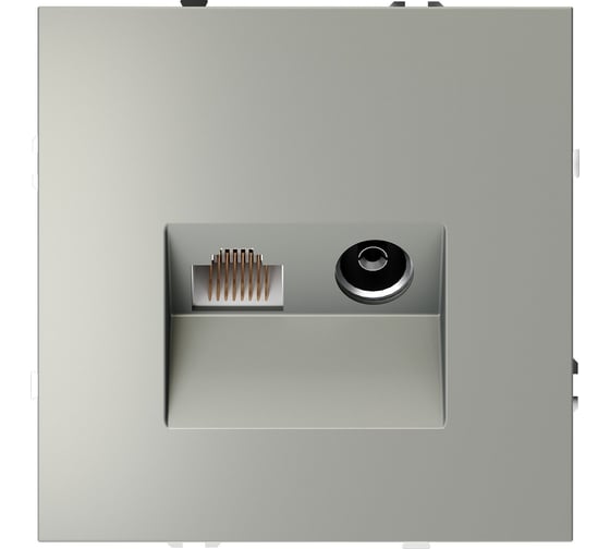 Изображение товара Розетка телевизионная встраиваемая Voltum S70 TV+RJ45 кат. 6, сталь VLS060705