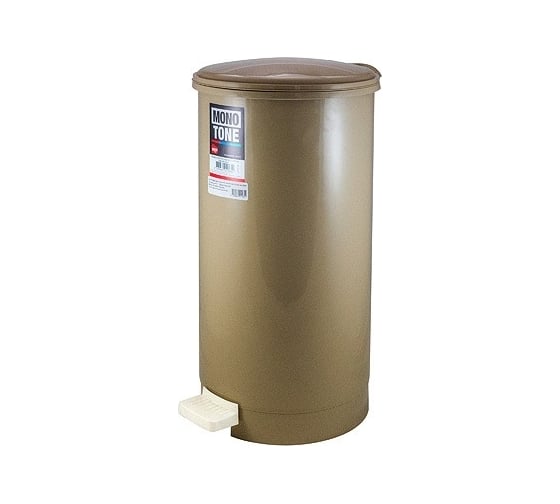 Изображение товара Круглый мусорный контейнер BORA 21.4 л, Н 525хD 270 мм, с педалью, пластик, коричневый ПЛ-BO1185