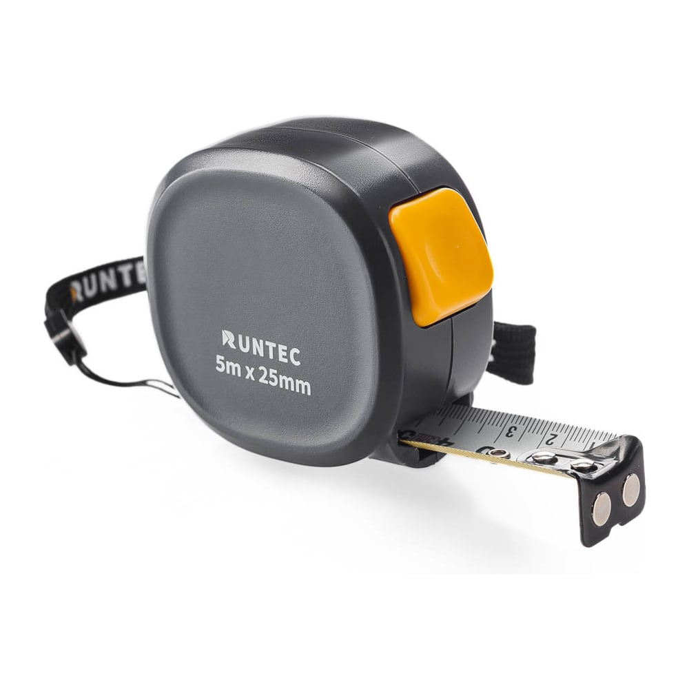 Изображение товара Рулетка измерительная RUNTEC 5м x 25мм компактный корпус, трещоточный автостоп, двусторонняя шкала, нейлоновое покрытие RT-MIT5CG Изображение товара Рулетка измерительная RUNTEC 5м x 25мм компактный корпус, трещоточный автостоп, двусторонняя шкала, нейлоновое покрытие RT-MIT5CG
