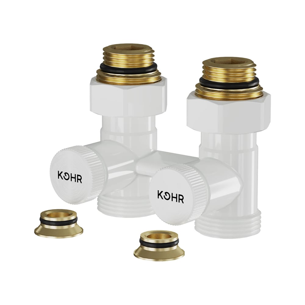 Узел нижнего подключения KOHR 1/2x3/4 прямой белый LC 01025W