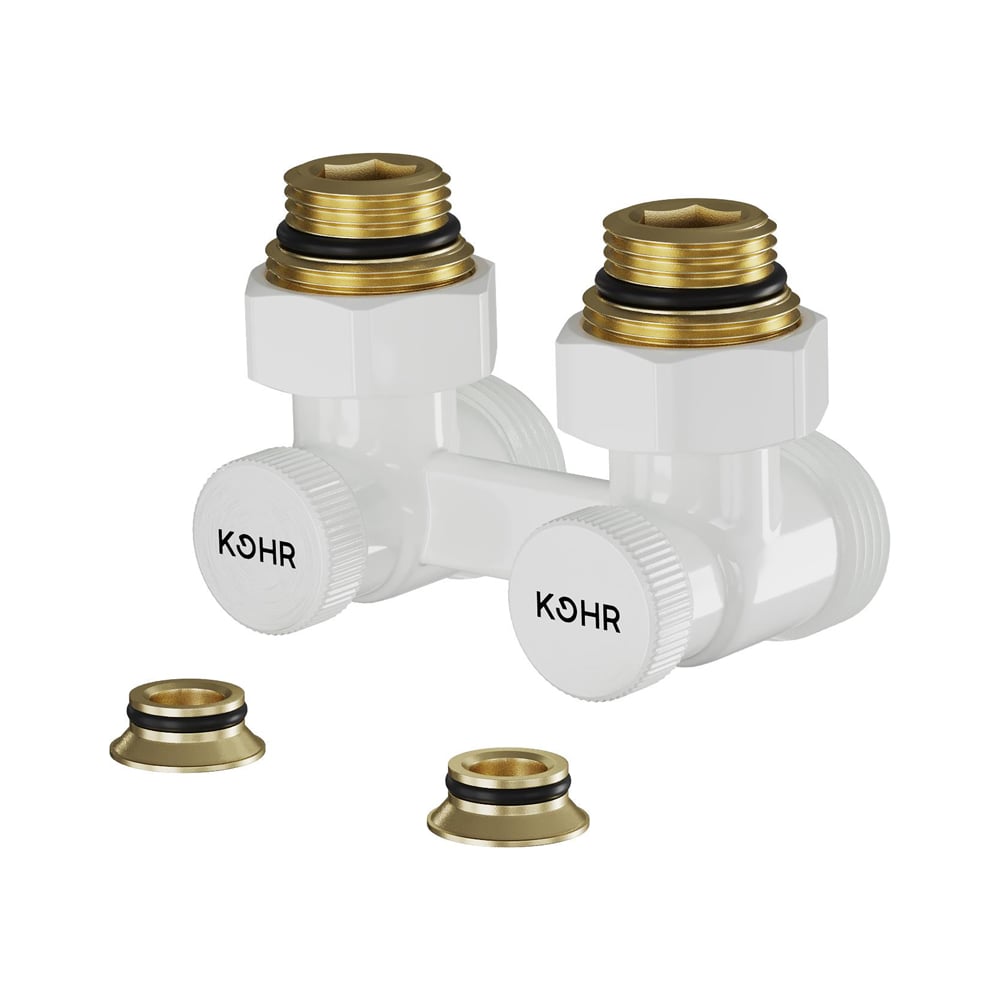 Узел нижнего подключения KOHR 1/2x3/4 угловой белый LC 02025W