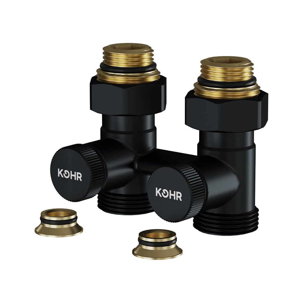 Узел нижнего подключения KOHR 1/2x3/4 прямой черный LC 01025B