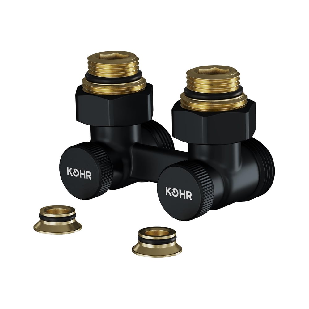 Узел нижнего подключения KOHR 1/2x3/4 угловой черный LC 02025B