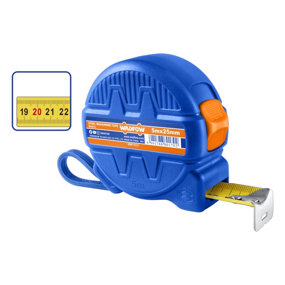 Рулетка WadFow 5м х 25мм WMT4331