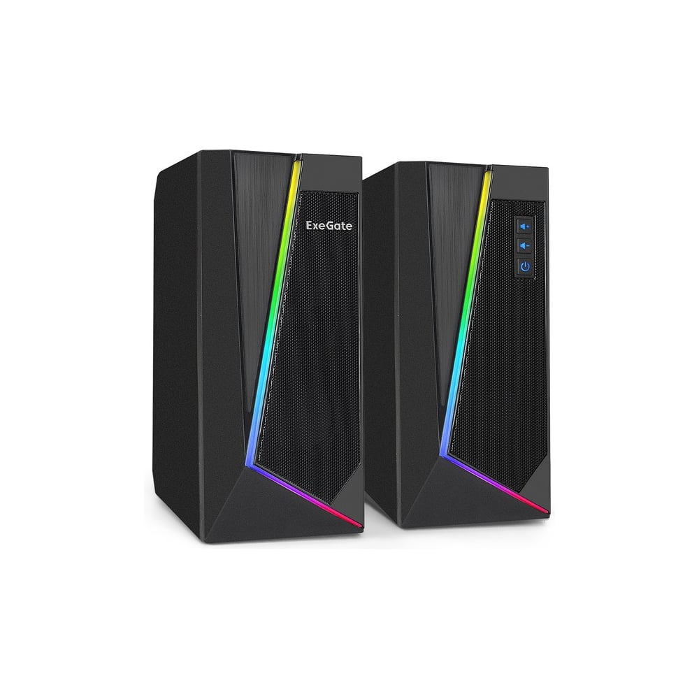 Изображение товара Акустическая система ExeGate Color Box 2.0 Accord 240 питание USB, 2x3Вт 6Вт RMS, 60-20000Гц, цвет черный, RGB подсветка 289688