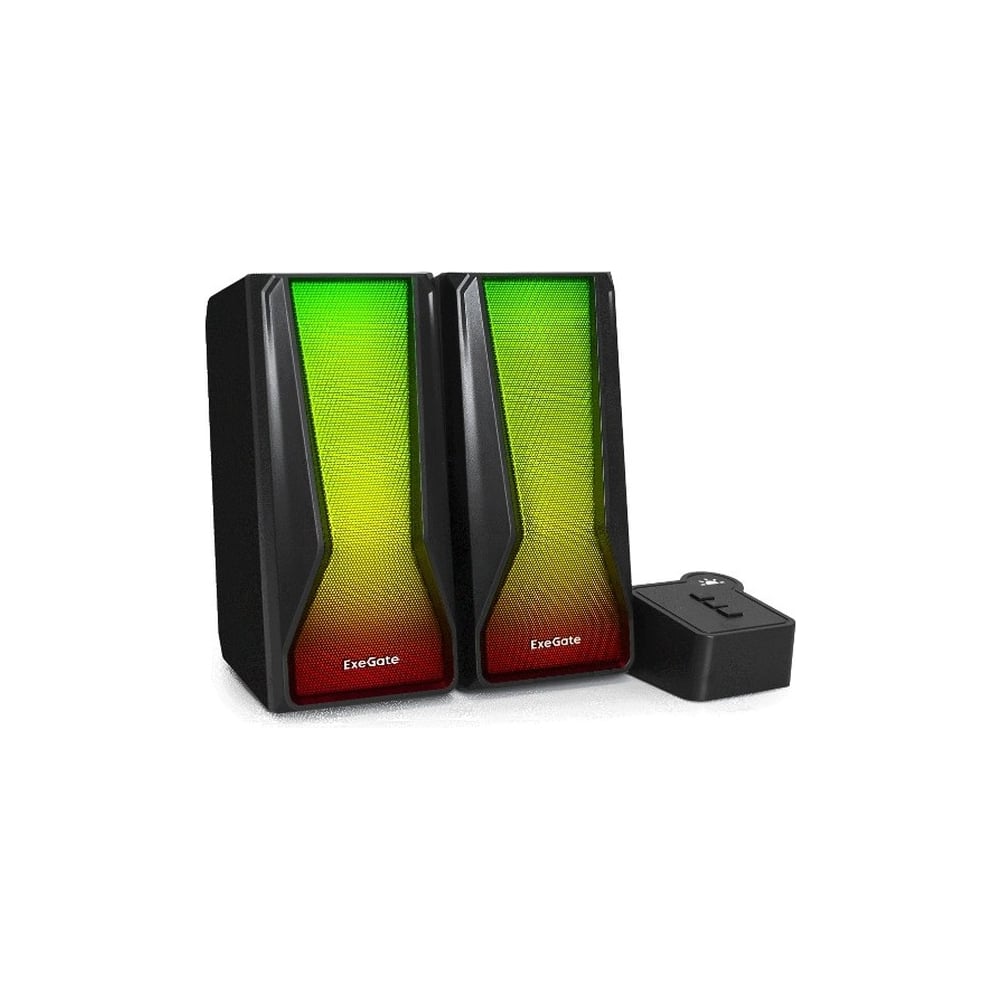 Изображение товара Акустическая система ExeGate Color Box 2.0 Accord 230 питание USB,Bluetooth, 2x3Вт 6Вт RMS, 60-20000Гц, цвет черный, RGB подсветка 289687