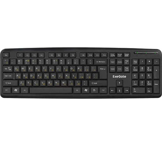 Изображение товара Клавиатура ExeGate Professional Standard LY-331L USB, полноразмерная, влагозащищенная, 104кл., Enter большой, длина кабеля 2м, черная, Color Box 263906