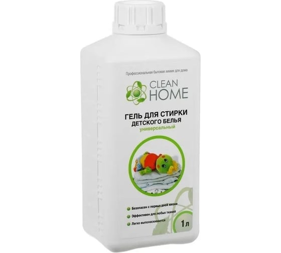 Изображение товара Универсальный гель для стирки детской одежды CLEAN HOME 1 л 398