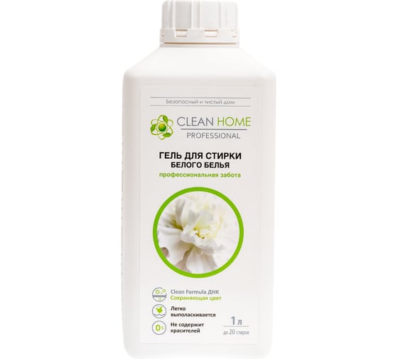 Изображение товара Гель для стирки белых тканей CLEAN HOME 1 л 392