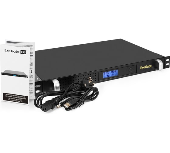 Изображение товара Источник бесперебойного питания ExeGate 1U ServerRM UNL-650.LCD.AVR.4C13.RJ.USB.1U 650VA/360W, LCD, AVR, 4 C13, RJ, USB, 1U, установка в стойку, Black 297833