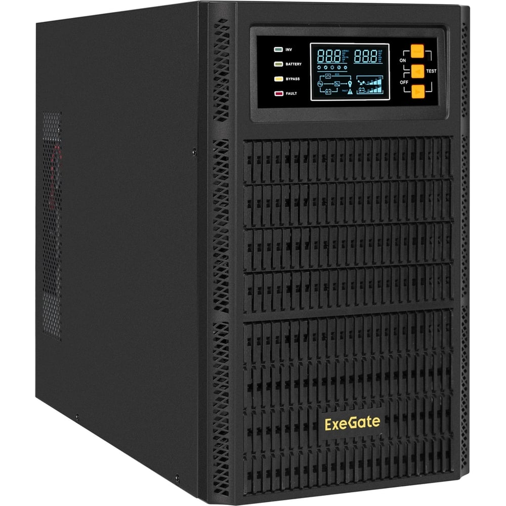 Источник бесперебойного питания ExeGate On-line PowerExpert TL-2000.72V.LCD.AVR.3SH.USB.RS232.SNMP 2000VA/2000W, On-Line, PF=1, LCD, 3 Schuko, RS232, USB, SNMP-slot, встроенные батареи 297170